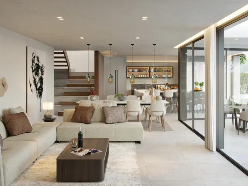 Villa Olivo is the first of its kind in the exclusive gated enclave of Pinares Hills, located within the sought-after neighbourhood of Pinares de San Antón, just north of Málaga City Centre. This striking contemporary villa boasts 616 m² of total built sp