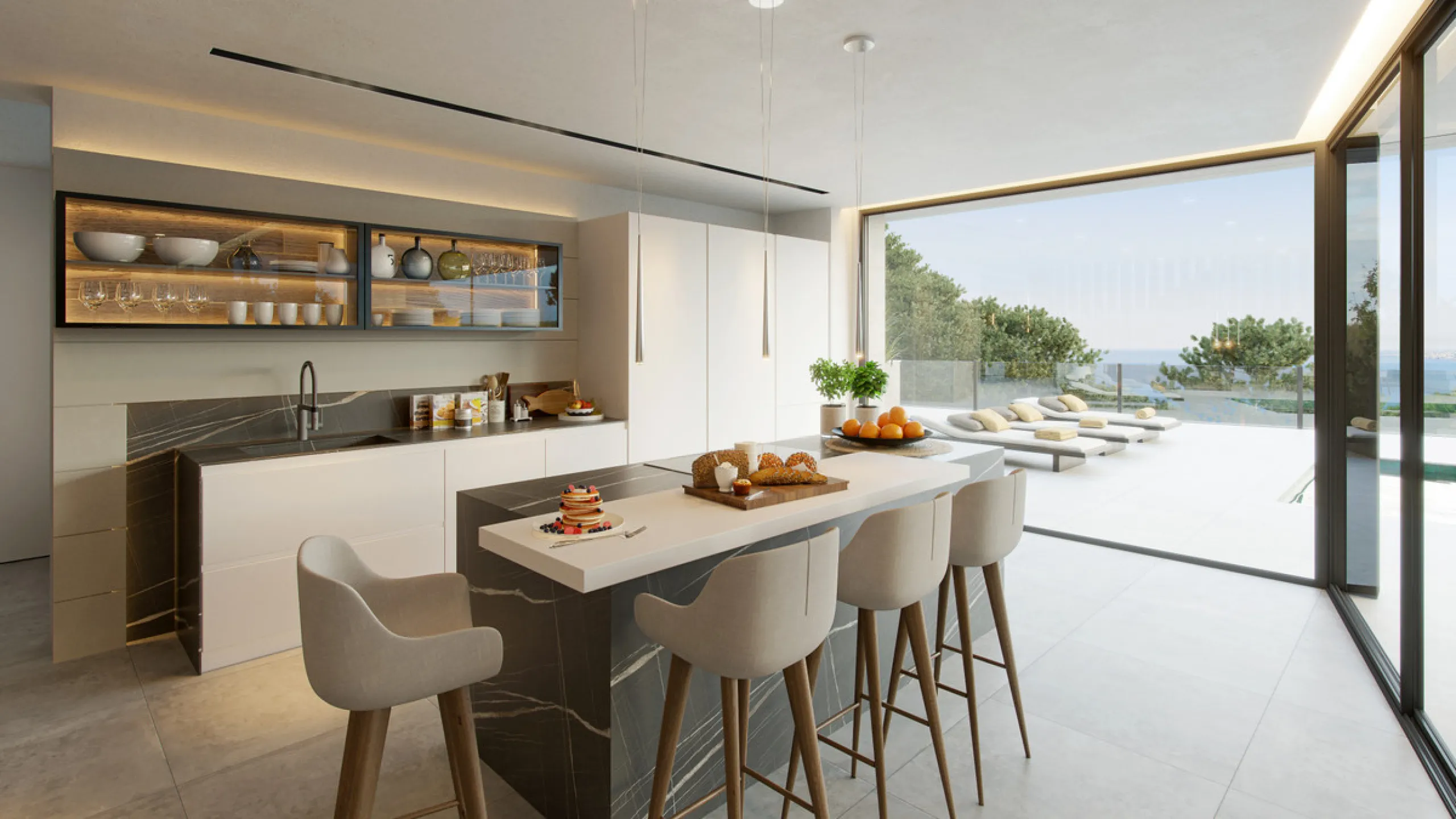 Villa Olivo is the first of its kind in the exclusive gated enclave of Pinares Hills, located within the sought-after neighbourhood of Pinares de San Antón, just north of Málaga City Centre. This striking contemporary villa boasts 616 m² of total built sp