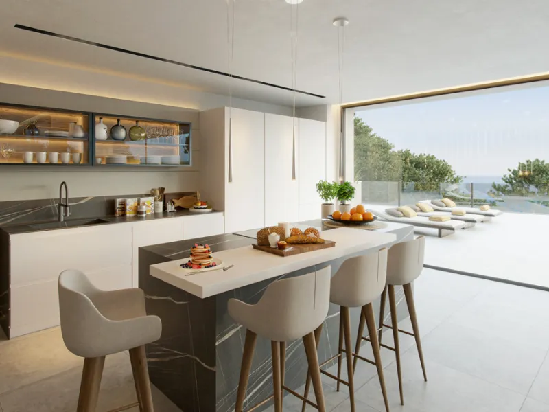 Villa Olivo is the first of its kind in the exclusive gated enclave of Pinares Hills, located within the sought-after neighbourhood of Pinares de San Antón, just north of Málaga City Centre. This striking contemporary villa boasts 616 m² of total built sp