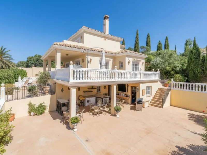 This unique property offers a rare combination of privacy, scale and income potential, set within a natural hillside environment above Estepona. Surrounded by countryside and open views, the estate enjoys far-reaching panoramas across the town, marina, Me