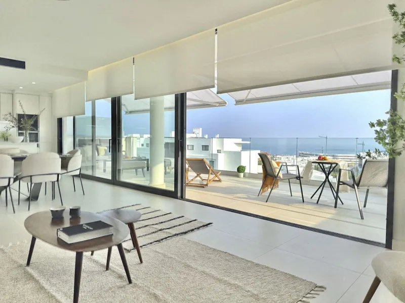 Indoor-outdoor living at its best with some of the most impressive sea views in the complex.