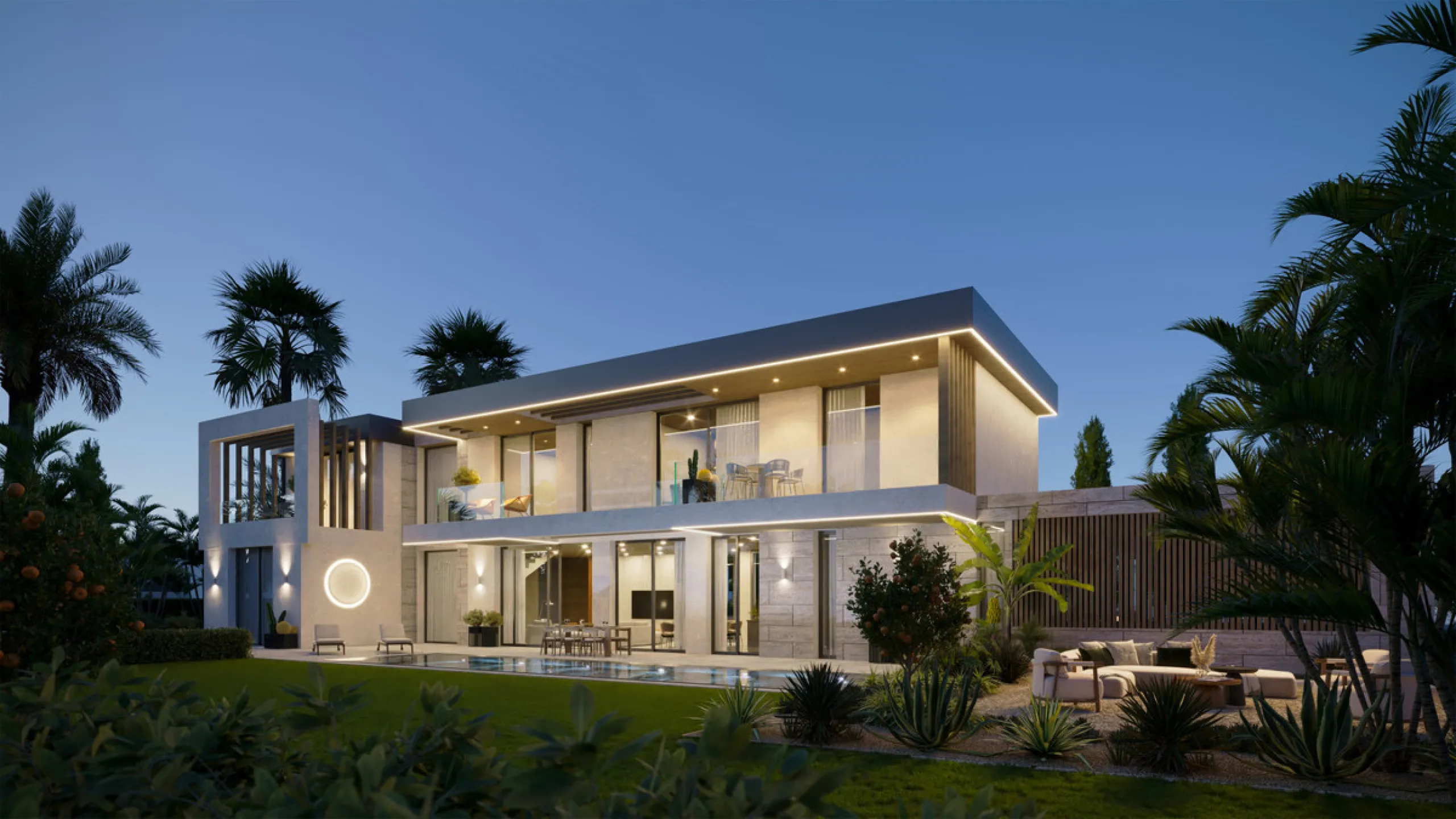 Set on a generous private plot of 1,044.82 m², this exceptional villa offers a refined balance between contemporary design, privacy, and effortless Mediterranean living in one of the most sought-after areas of the New Golden Mile.