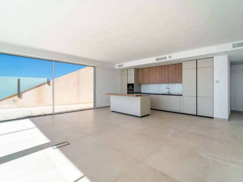 Brand new south facing penthouse duplex, located in the exclusive urbanization of Stupa Hills. The property consists of hall, 3 bedrooms with built-in wardrobes and electric blinds, bathroom and guest toilet, open plan kitchen fully furnished and equipped