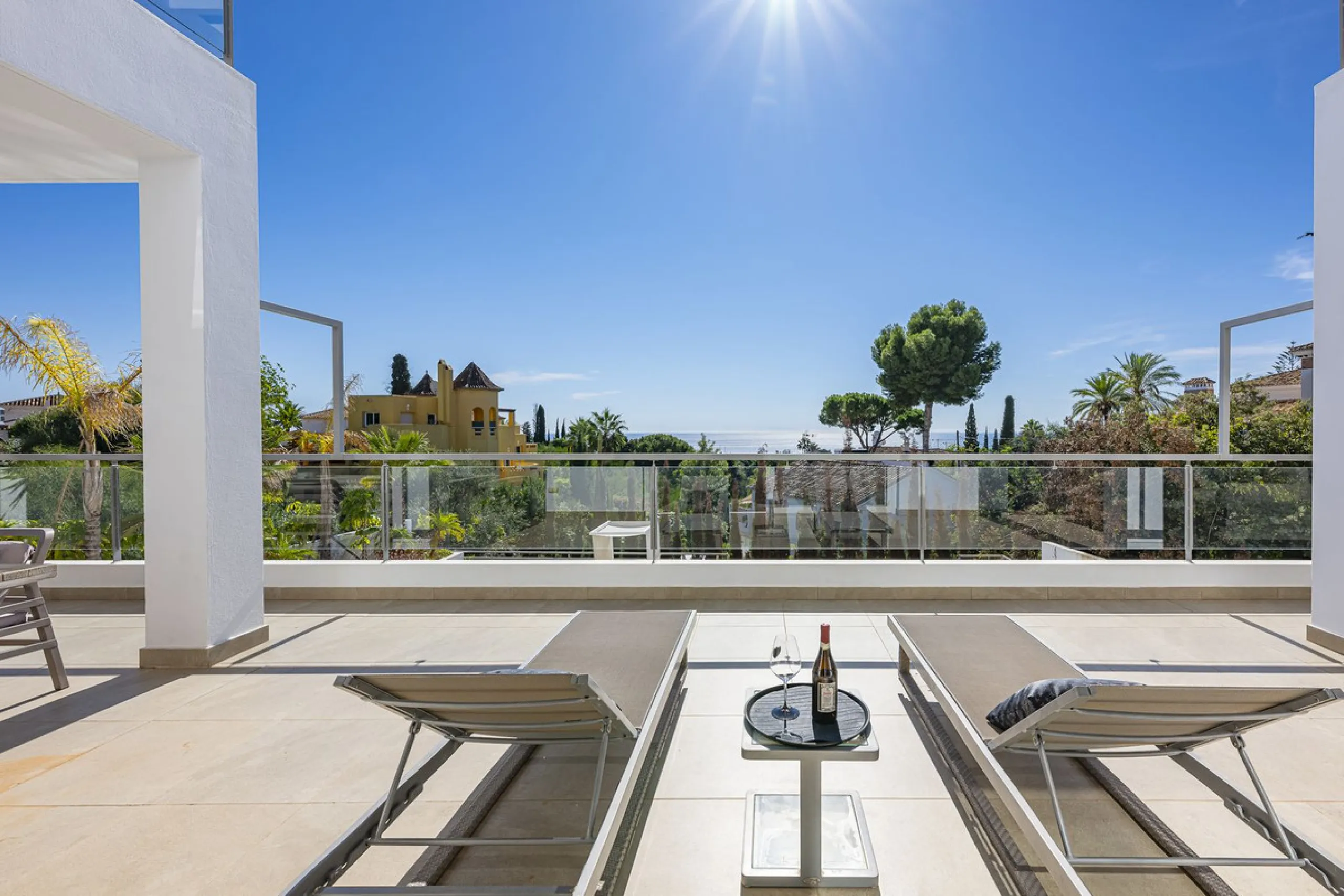 Fabulous private villa with frontal sea views.