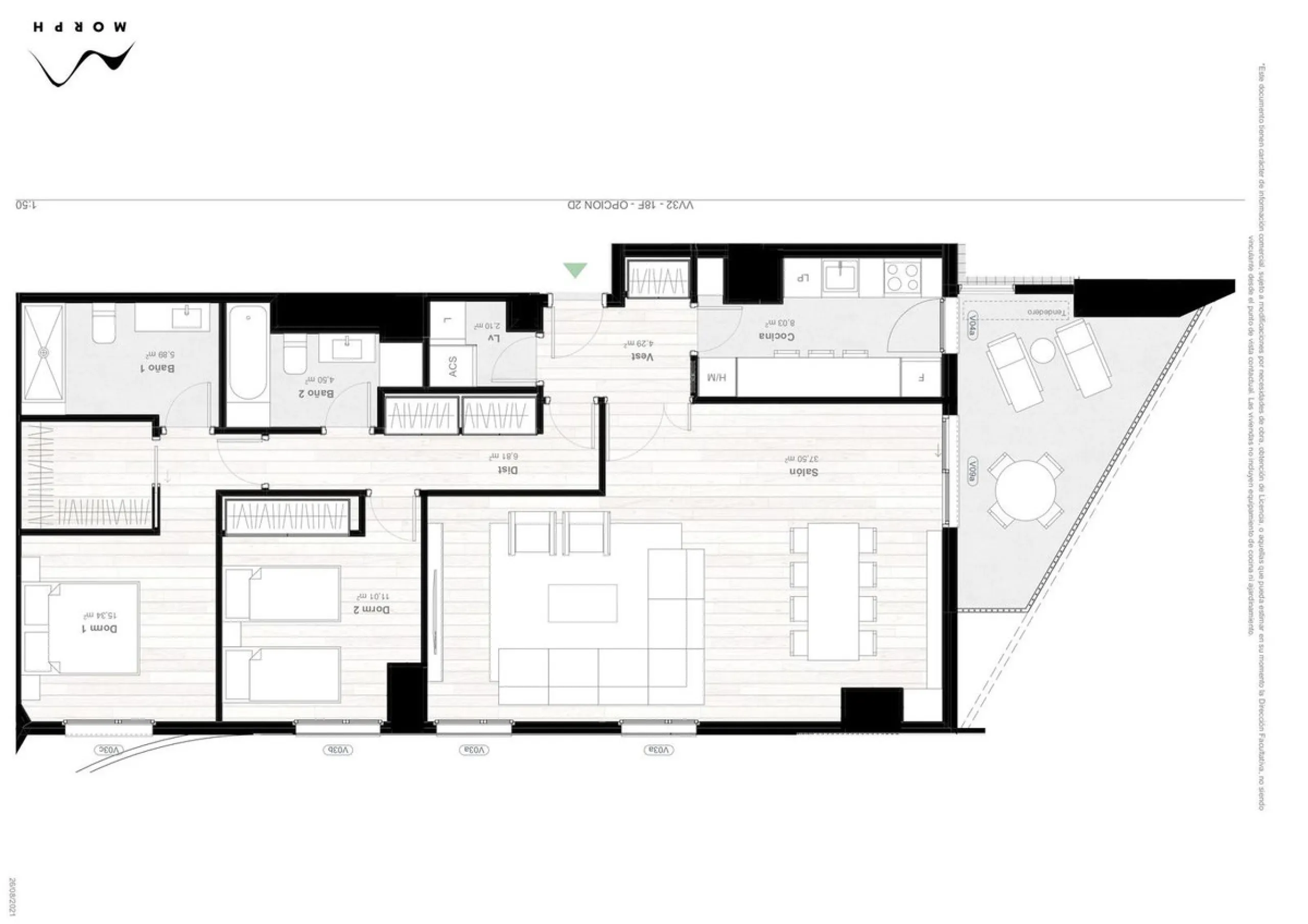 Apartment - Middle Floor Apartment в продаже в Málaga, Málaga. В доме 2 спален и 2 ванных комнат. Площадь дома 112 м²
