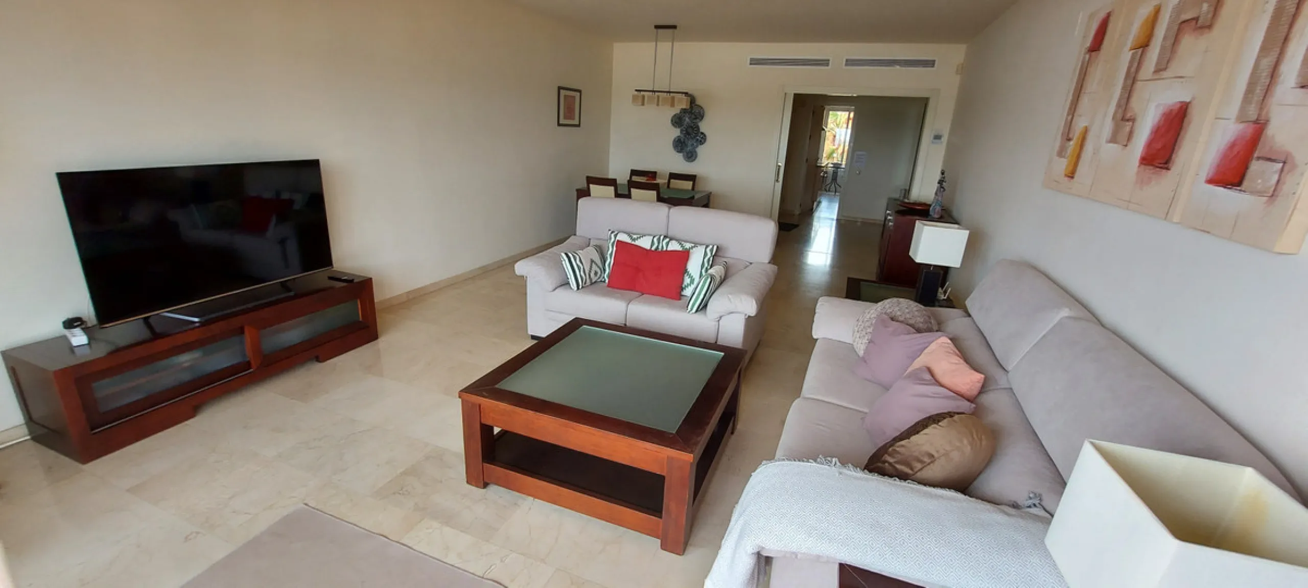 Urb. Los Granados - Sought after front line Beach development. A well presented modernised (new top of the range kitchen) front line beach 2 bedroom corner apartment with uninterrupted beach and sea views from the terrace. The complex is located on the be