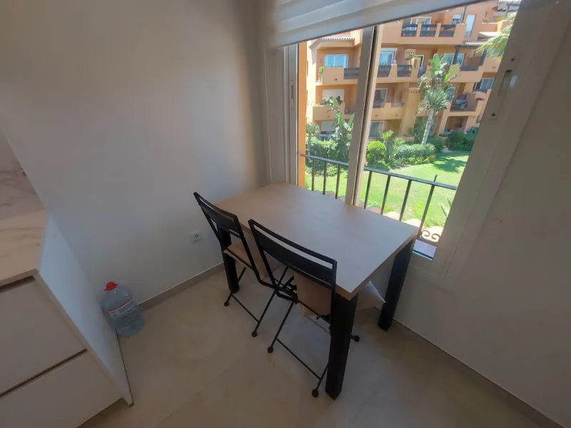 Urb. Los Granados - Sought after front line Beach development. A well presented modernised (new top of the range kitchen) front line beach 2 bedroom corner apartment with uninterrupted beach and sea views from the terrace. The complex is located on the be