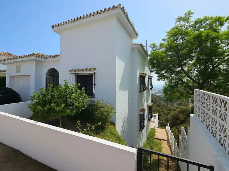 House - Detached Villa в продаже в Mijas, Málaga. В доме 4 спален и 4 ванных комнат. Площадь дома 377 м². Площадь участка 1220 м²