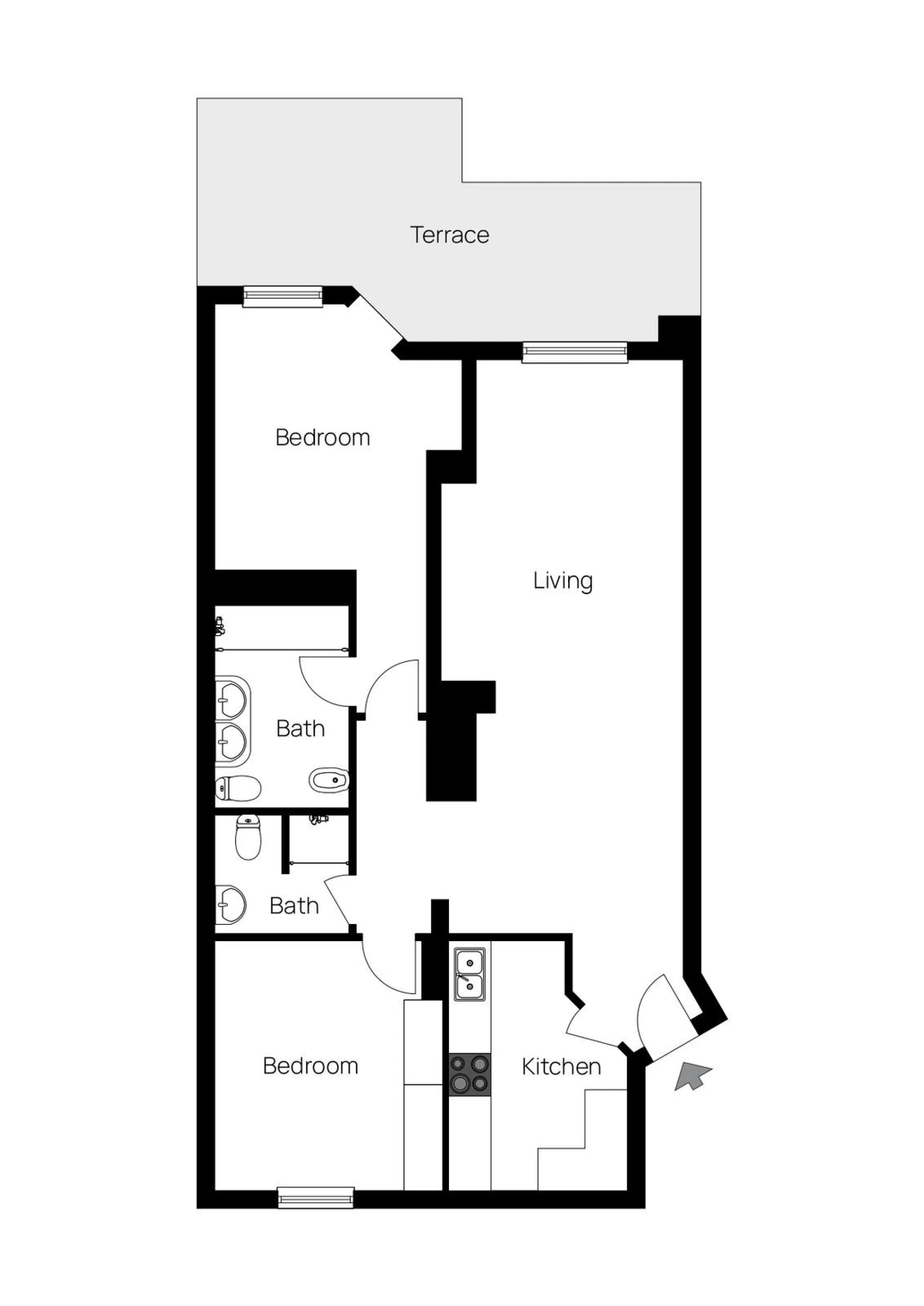 Apartment - Middle Floor Apartment в продаже в Mijas, Málaga. В доме 2 спален и 2 ванных комнат. Площадь дома 105 м²