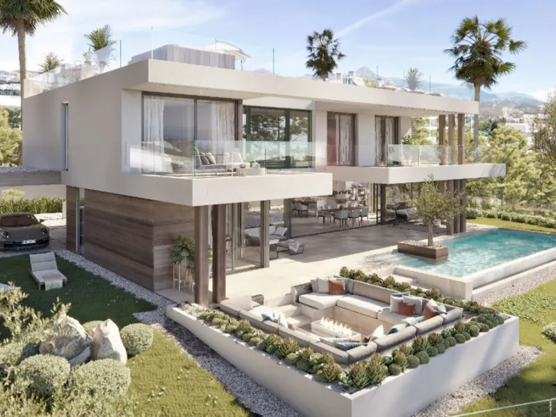 Located in the exclusive area of ​​Cancelada, next to the prestigious Villa Padierna Palace Hotel, this luxury villa redefines elegance and comfort. With four bedrooms and five bathrooms, the property extends over 267 m² built on a 1079 m² plot, complemen
