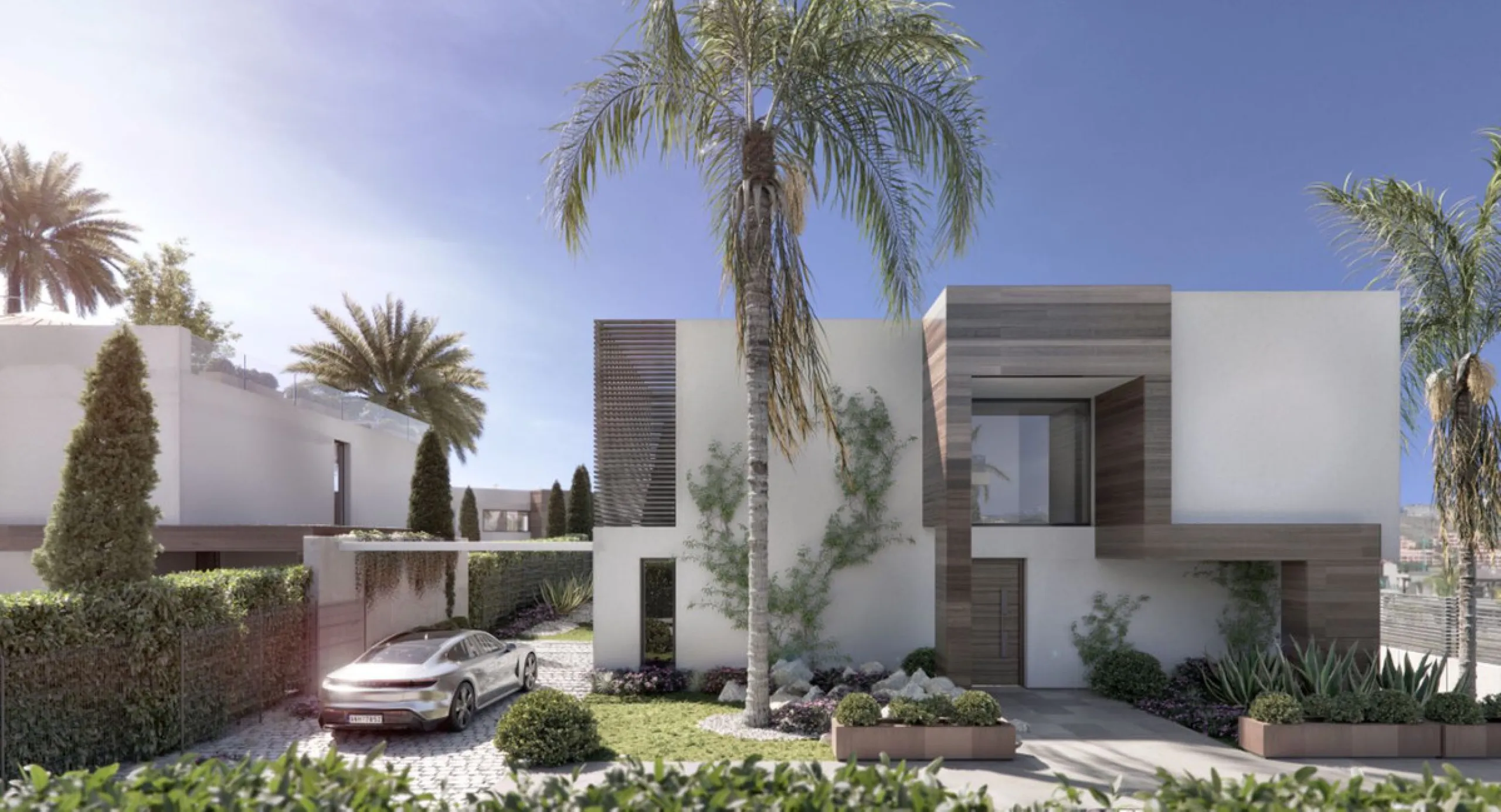 Located in the exclusive area of ​​Cancelada, next to the prestigious Villa Padierna Palace Hotel, this luxury villa redefines elegance and comfort. With four bedrooms and five bathrooms, the property extends over 267 m² built on a 1079 m² plot, complemen