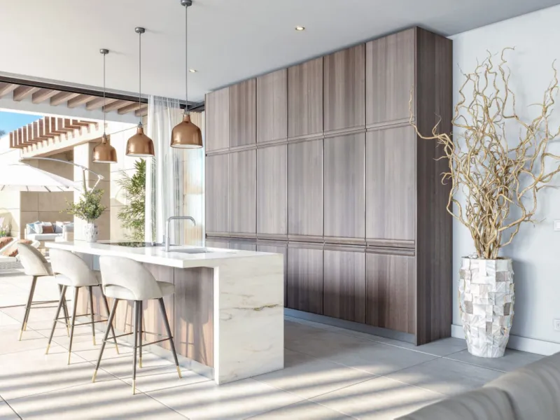 Located in the exclusive area of ​​Cancelada, next to the prestigious Villa Padierna Palace Hotel, this luxury villa redefines elegance and comfort. With four bedrooms and five bathrooms, the property extends over 267 m² built on a 1079 m² plot, complemen