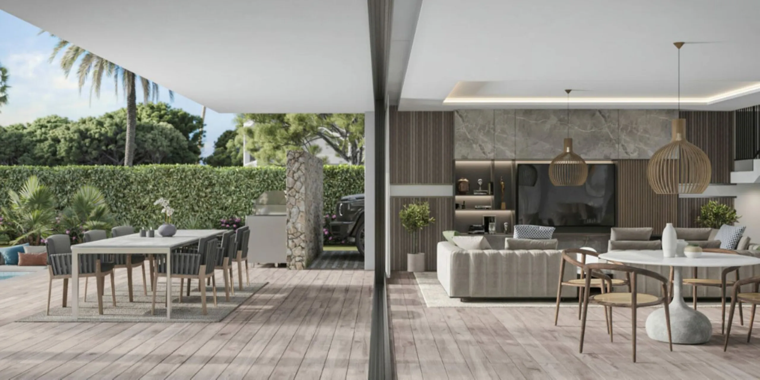 Located in the exclusive area of ​​Cancelada, next to the prestigious Villa Padierna Palace Hotel, this luxury villa redefines elegance and comfort. With four bedrooms and five bathrooms, the property extends over 267 m² built on a 1079 m² plot, complemen