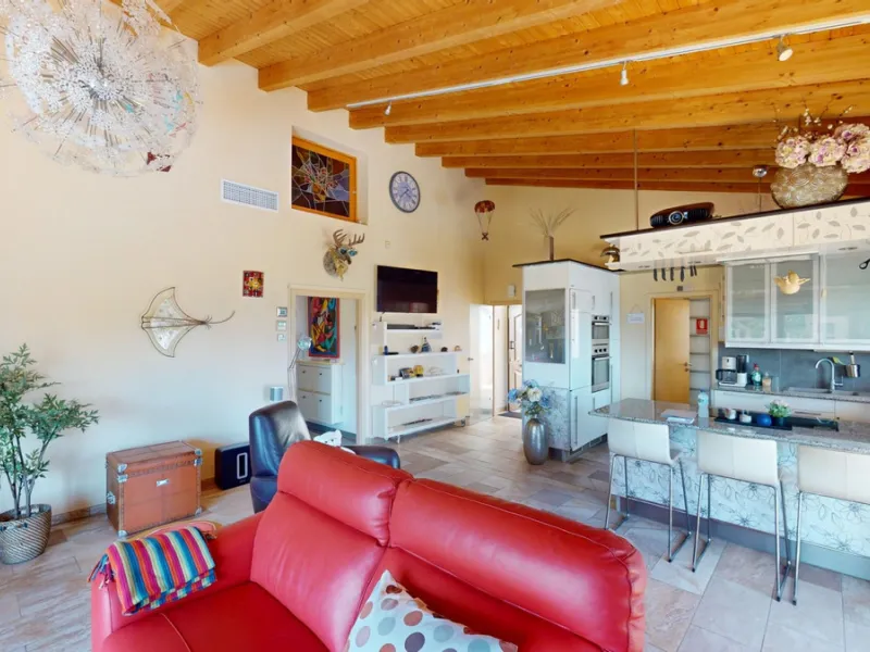 Stunning Villa Below Frigiliana for Sale. This impressive villa, nestled below Frigiliana, offers two separate living units across two floors, each with its own driveway and privacy. The upper unit spans 150 m2 and features a spacious open-plan living and