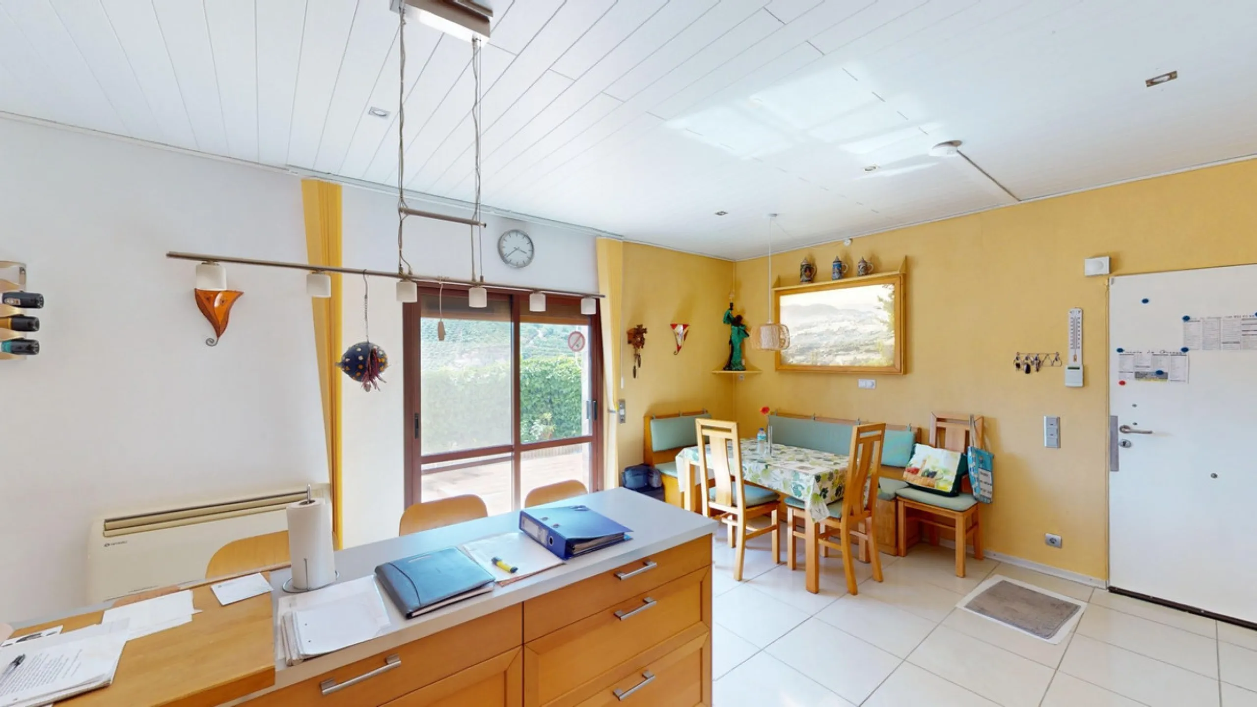 Stunning Villa Below Frigiliana for Sale. This impressive villa, nestled below Frigiliana, offers two separate living units across two floors, each with its own driveway and privacy. The upper unit spans 150 m2 and features a spacious open-plan living and