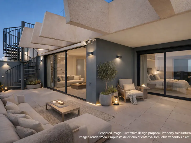 Apartment - Penthouse в продаже в Estepona, Málaga. В доме 3 спален и 2 ванных комнат. Площадь дома 195 м²