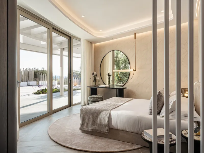 Discover this modern 3-bedroom ground floor apartment in a new eco-friendly development in Benahavís, offering panoramic sea views. Situated within a gated resort-style community surrounded by lush landscaped gardens, this apartment embodies contemporary 