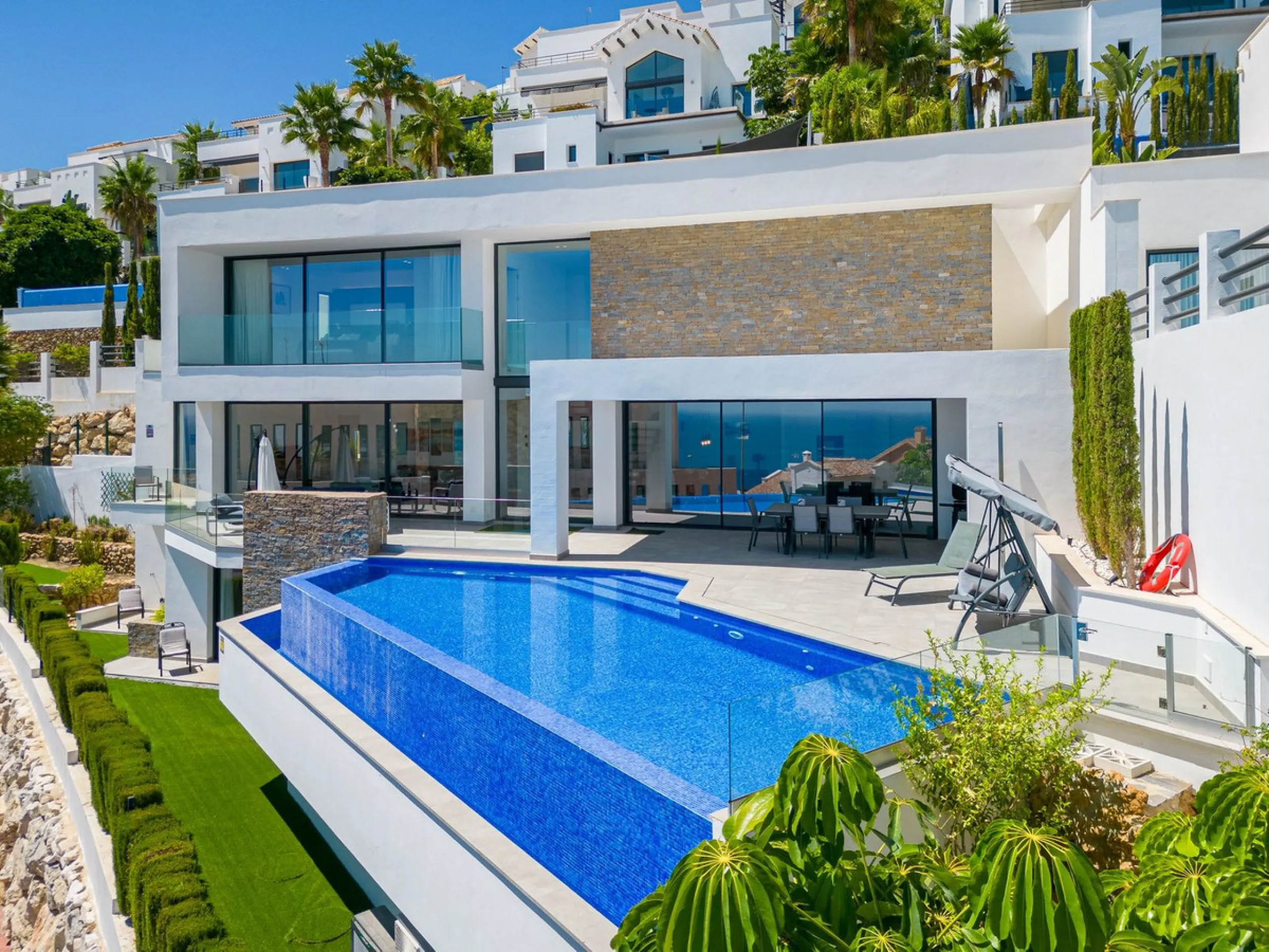 Concept from the idea comfort of living this villa has it all bright and open spaces with  amazing sea views from all living spaces .