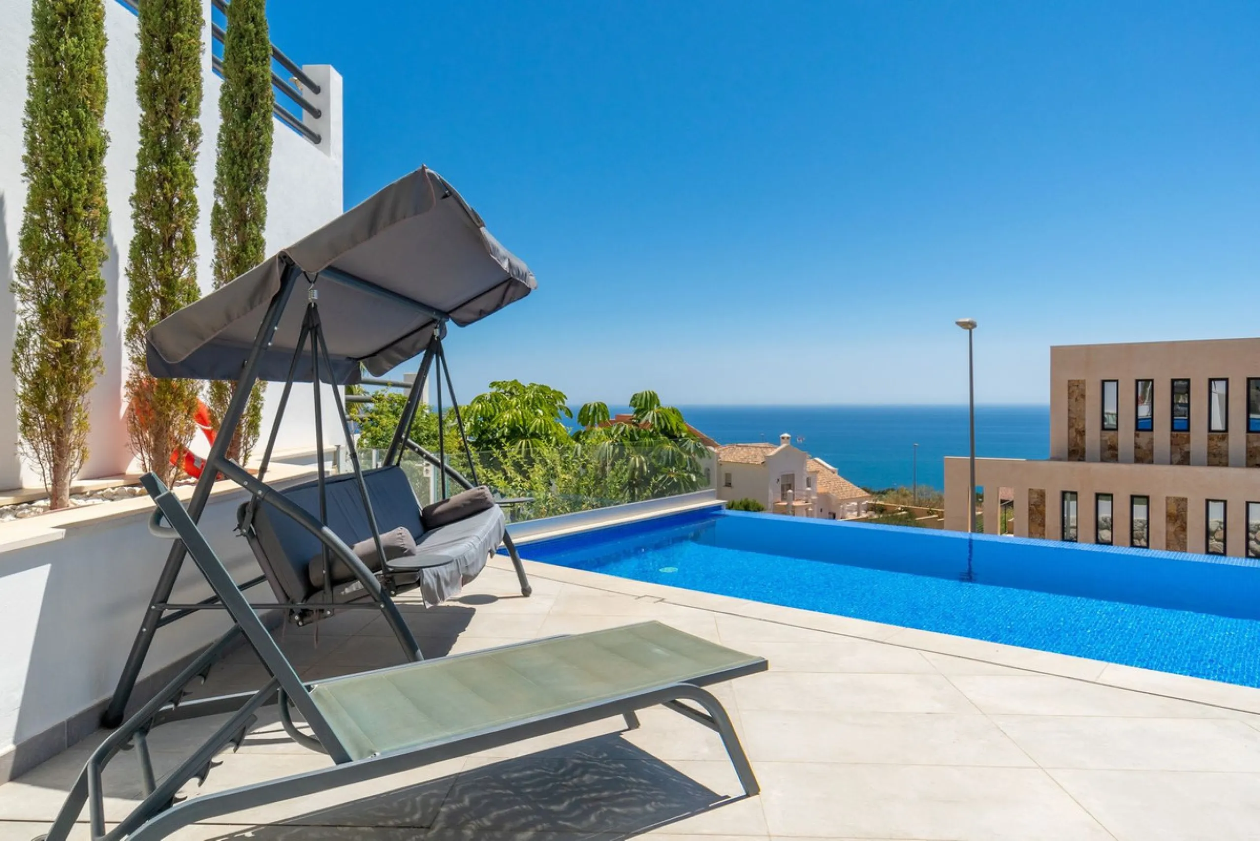 Concept from the idea comfort of living this villa has it all bright and open spaces with  amazing sea views from all living spaces .