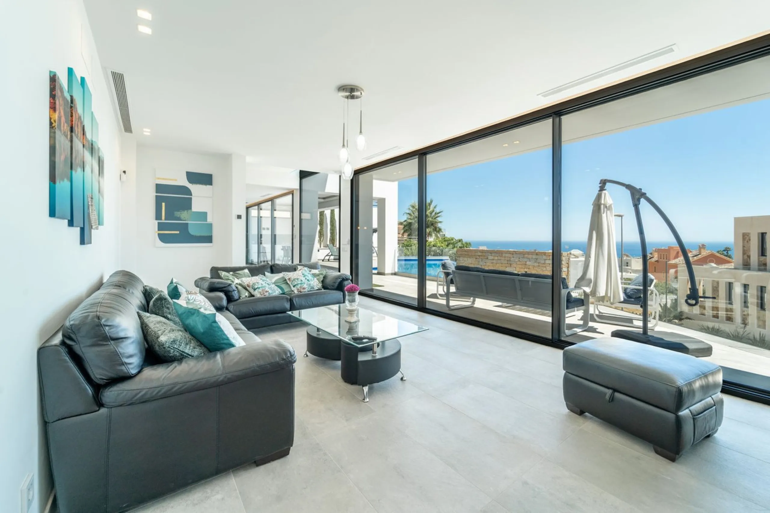 Concept from the idea comfort of living this villa has it all bright and open spaces with  amazing sea views from all living spaces .