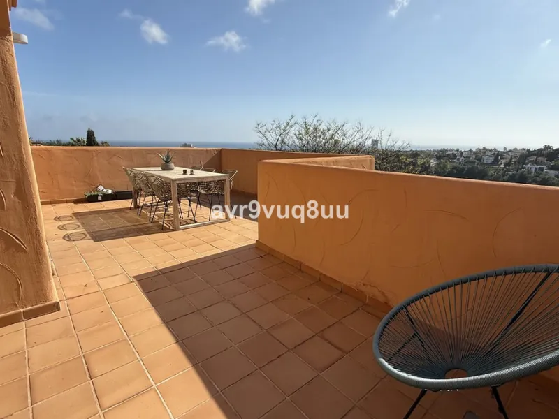 This superb duplex penthouse apartment in Elviria has the most wonderful open and panoramic Sea Views from everywhere you look. The gated community features very well maintained communal garden and pool areas, and this apartment also benefits from a garag