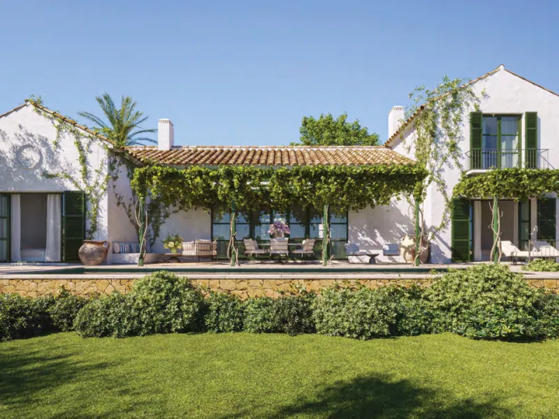 Welcome to a stunning Mediterranean estate nestled within the exclusive gated enclave of La Loma de Cortesin, set within the esteemed Finca Cortesin resort. Designed by renowned architects Torras y Sierra, this captivating residence evokes the charm of tr