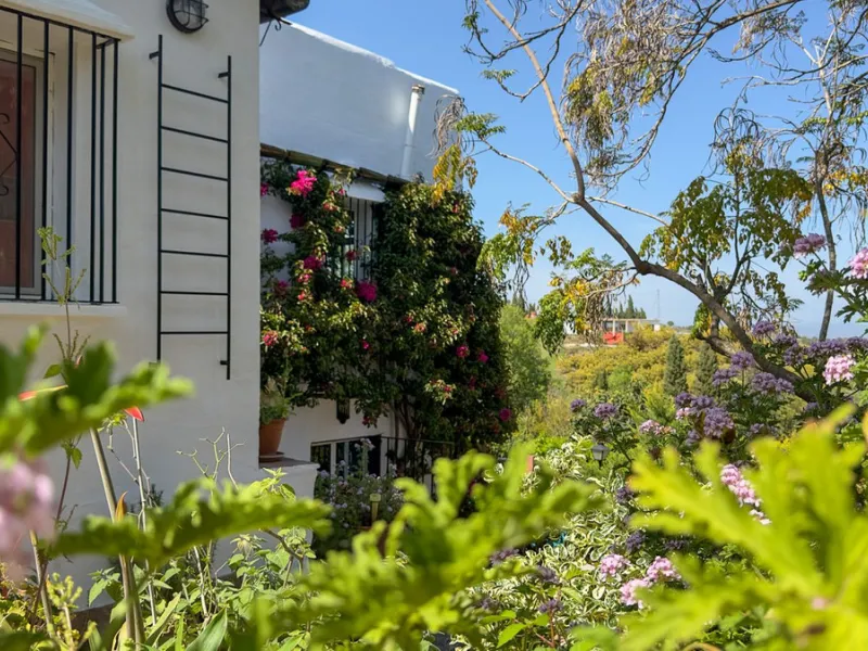 This hidden gem is nestled in a green oasis of nearly 4000m2, located 5 km from the lively village of Alhaurin el Grande, 20 km from the beaches of La Cala de Mijas, and 30 km from Malaga airport. Behind the walls of this historic estate lies a verdant wo