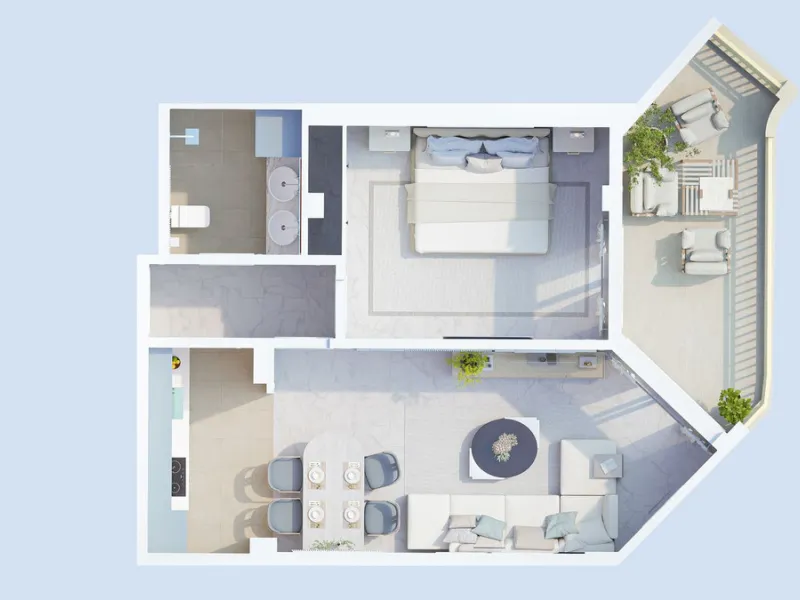 Apartment - Top Floor Apartment в продаже в Fuengirola, Málaga. В доме 1 спален и 1 ванных комнат. Площадь дома 65 м²