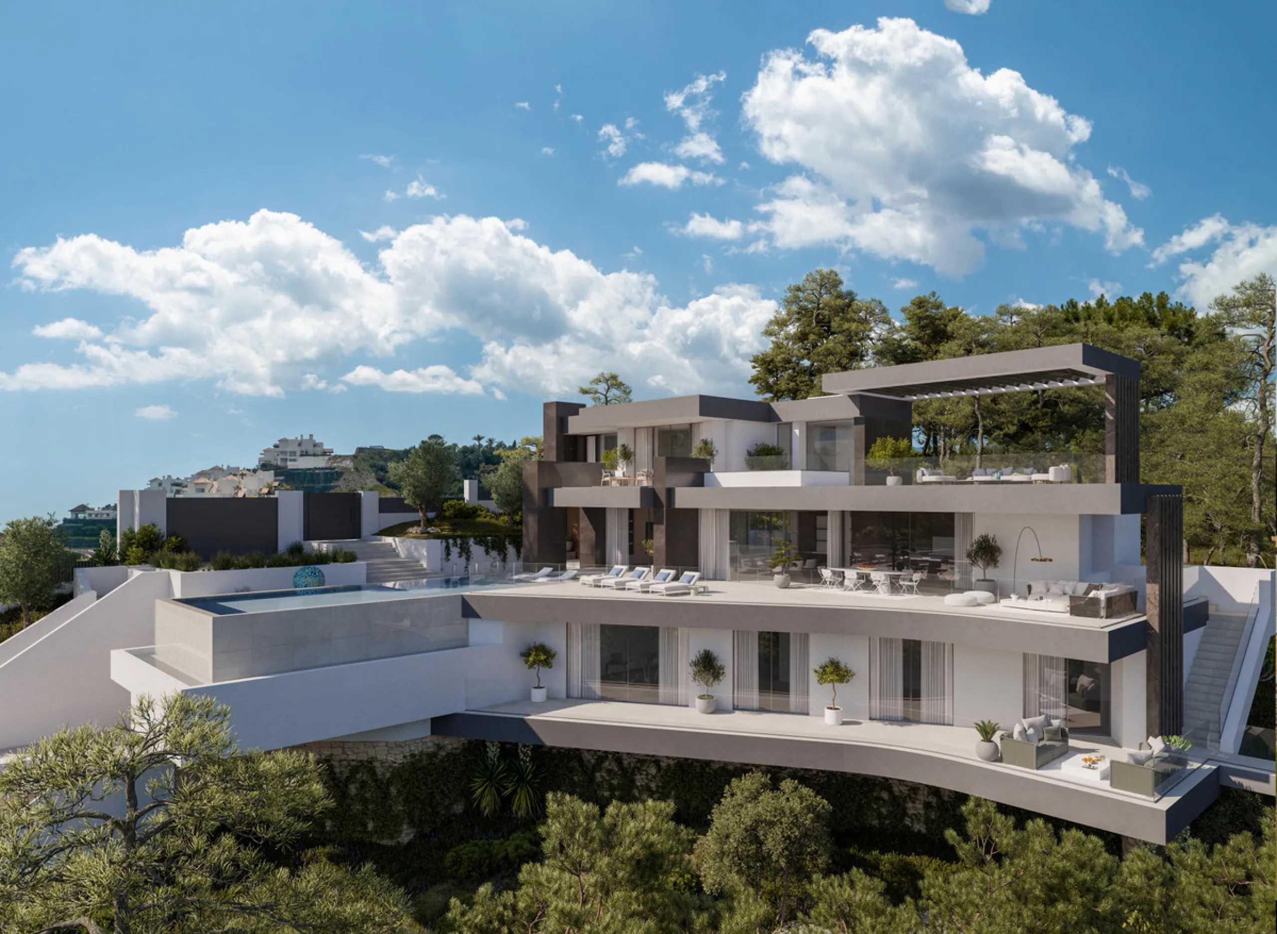 Villa Alegria is a brand-new luxury villa in the prestigious Marbella Club Golf Resort. The home spans 650m² on a4,200m² plot and offers four bedrooms with ensuite bathrooms, each opening onto private terraces with sweeping views of the Mediterranean coas