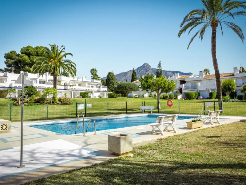 Must see Garden Apartment for Sale in Aloha, Aloha Gardens, Nueva Andalucia, with garden and pool views.