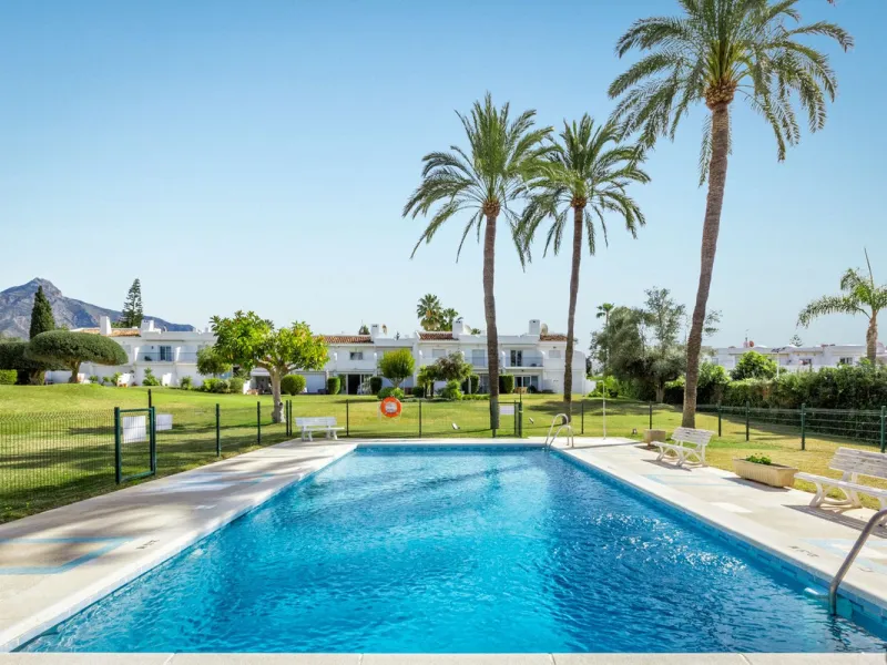 Must see Garden Apartment for Sale in Aloha, Aloha Gardens, Nueva Andalucia, with garden and pool views.
