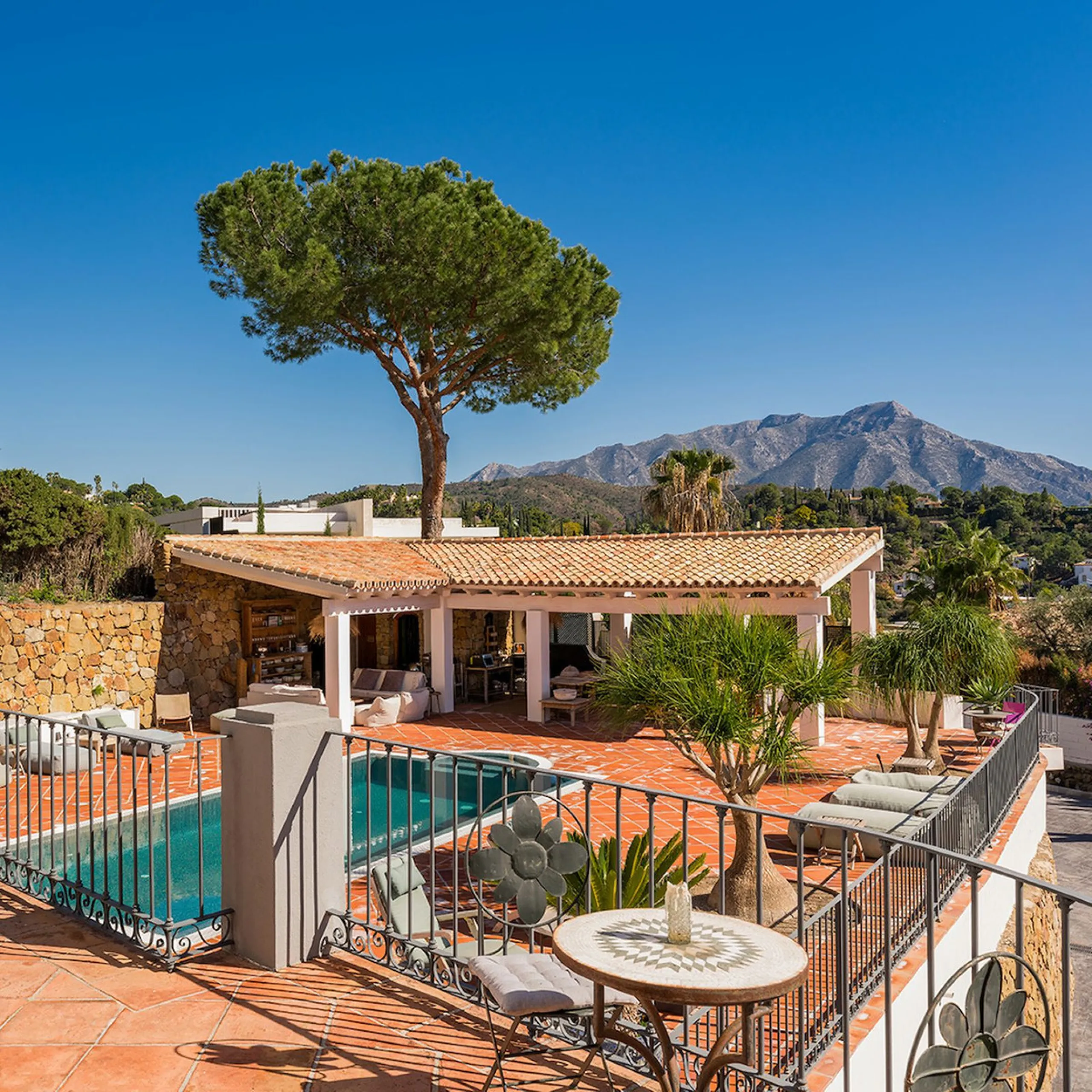 Exquisite Andalusian 4 bed luxury villa with lots of personality for sale in El Madroñal, Benahavis