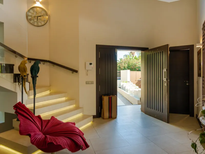 Charming detached villa located in Nueva Andalucia. Situated on a secluded private street with a secure barrier, residents enjoy peace of mind and privacy in this gated community.