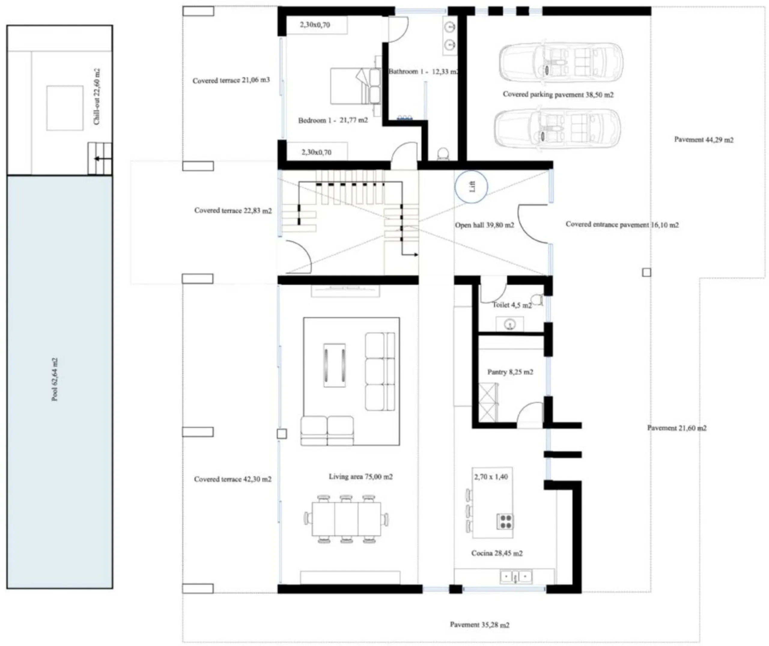 OFF-PLAN LUXURY CONTEMPORARY ECOLOGICAL VILLA WITH PANORAMIC VIEWS IN MONTE MAYOR – BENAHAVIS – Total constructed on 3 floors  with a total constructed area of 1.334,00 m2
