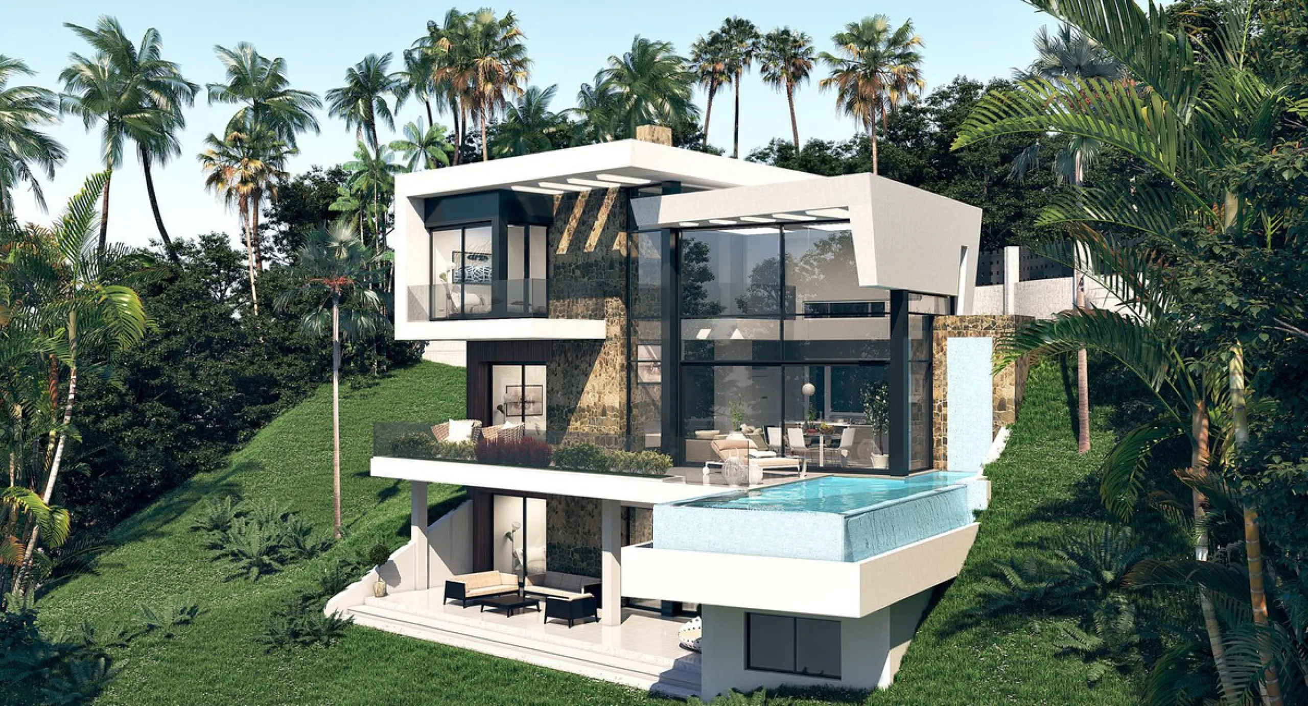 House - Detached Villa в продаже в Estepona, Málaga. В доме 3 спален и 2 ванных комнат. Площадь дома 420 м². Площадь участка 560 м²