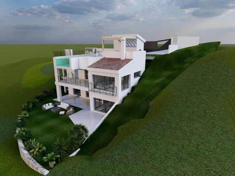 House - Detached Villa в продаже в Mijas, Málaga. В доме 5 спален и 4 ванных комнат. Площадь дома 275 м². Площадь участка 817 м²
