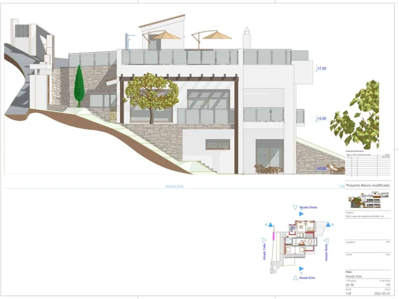 Project and licenses approved so construction can start as soon as the client wants. Off-plan luxury villa, 1st line golf in La Cala Golf consisting of 2 floors and a huge solarium with terrace and pool. This property will have 5 bedrooms, a studio/bedroo
