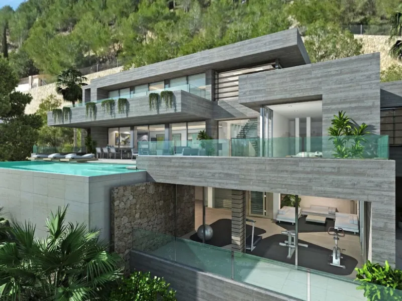 OFF-PLAN LUXURY ECOLOGICAL CONTEMPORARY VILLA- KEY-IN-HAND PROJECT ON A HUGE PLOT –BENAHAVIS only 4,9 km from the beaches in San Pedro de Alcantara and will be built on 3 floors.