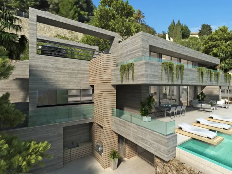 OFF-PLAN LUXURY ECOLOGICAL CONTEMPORARY VILLA- KEY-IN-HAND PROJECT ON A HUGE PLOT –BENAHAVIS only 4,9 km from the beaches in San Pedro de Alcantara and will be built on 3 floors.