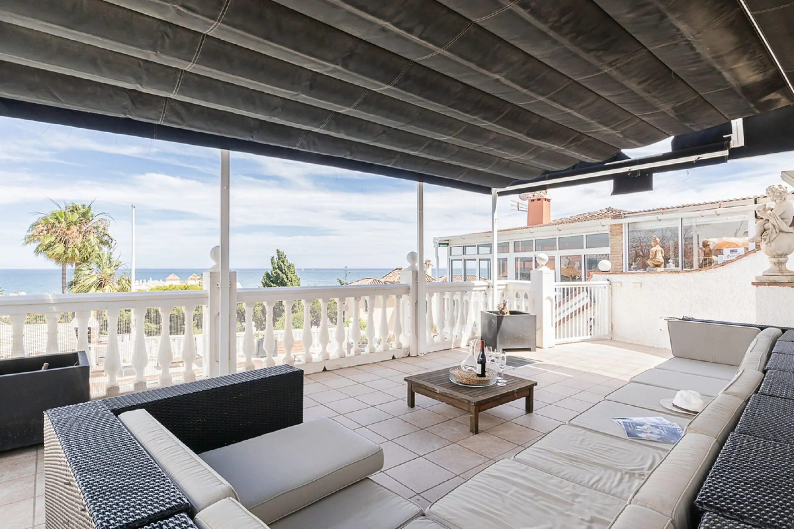 Nestled in the Urb. Torrenueva, Mijas Costa, this enchanting, six-bedroom villa, divided over two floors, epitomizes charm and elegance. Ideal for rental purposes to produce ROI or as a two family home. (Tourist Rental Licence in place). Located in the pi