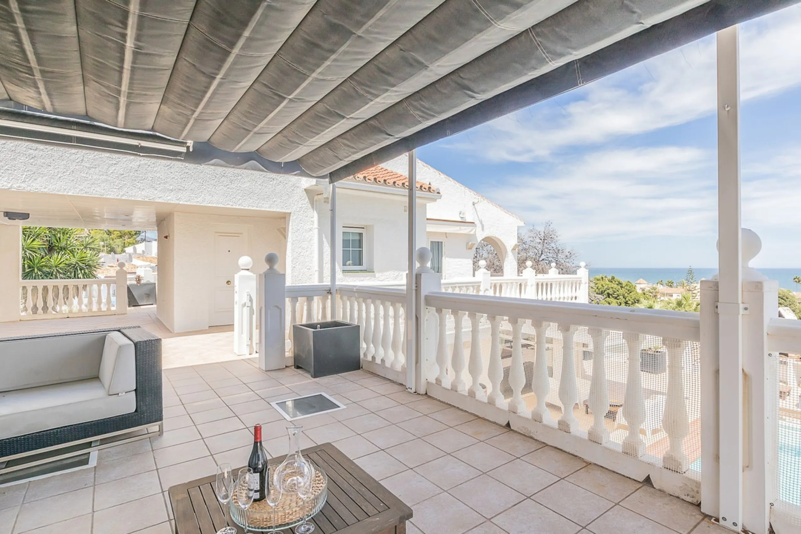 Nestled in the Urb. Torrenueva, Mijas Costa, this enchanting, six-bedroom villa, divided over two floors, epitomizes charm and elegance. Ideal for rental purposes to produce ROI or as a two family home. (Tourist Rental Licence in place). Located in the pi