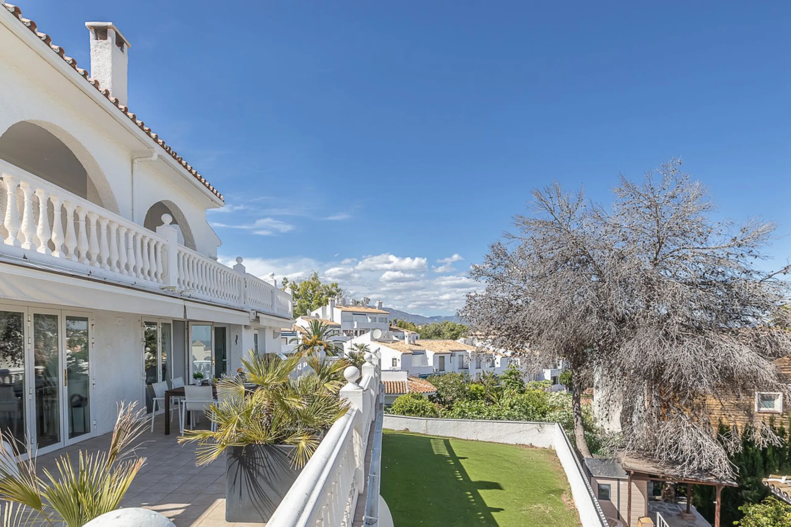 Nestled in the Urb. Torrenueva, Mijas Costa, this enchanting, six-bedroom villa, divided over two floors, epitomizes charm and elegance. Ideal for rental purposes to produce ROI or as a two family home. (Tourist Rental Licence in place). Located in the pi