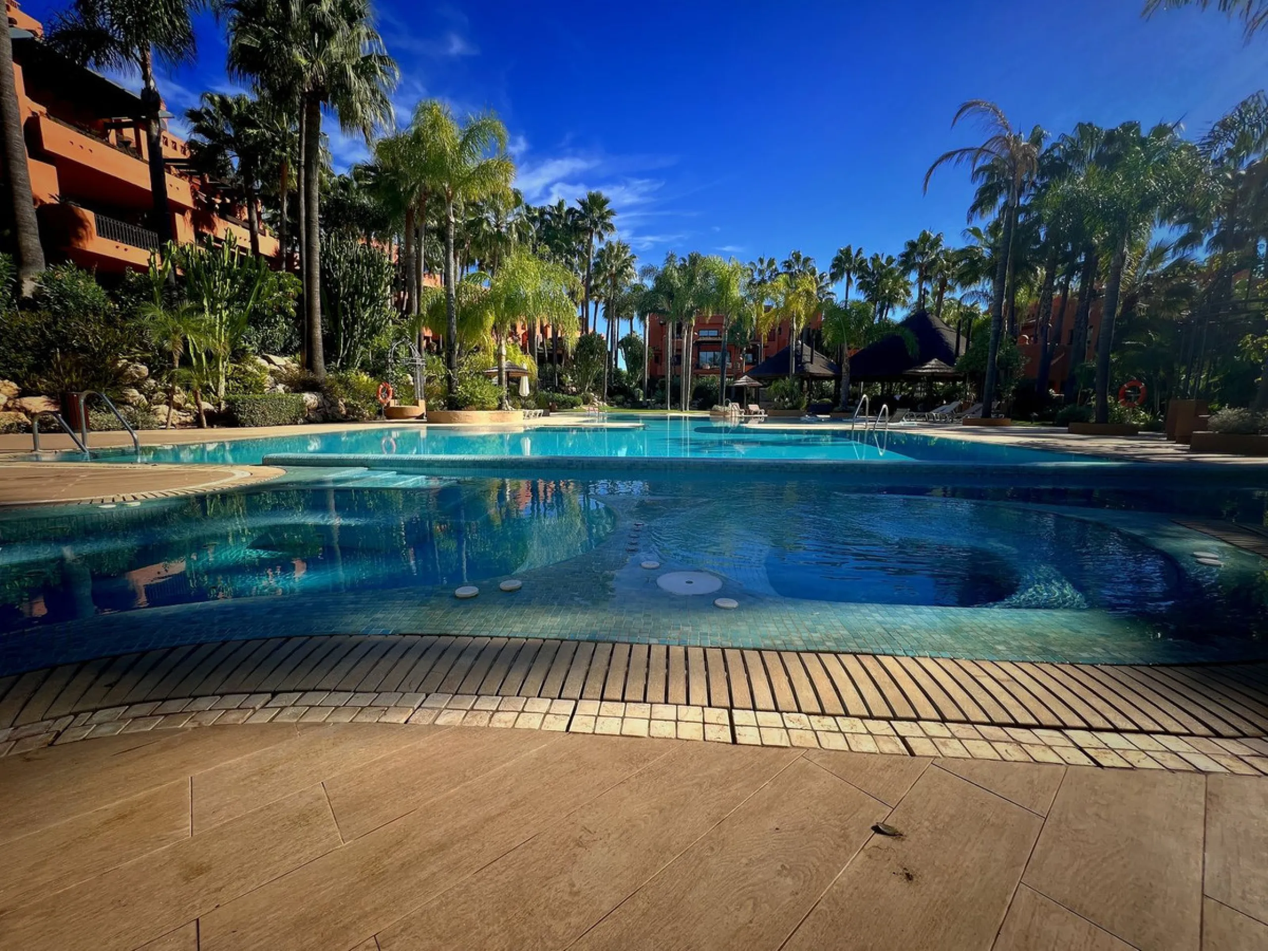 "A three bedroom duplex penthouse in La Alzambra Hill Club, a 24hr gated and secure development, set on lush tropical gardens with waterfalls, communal swimming pool and a gymnasium.