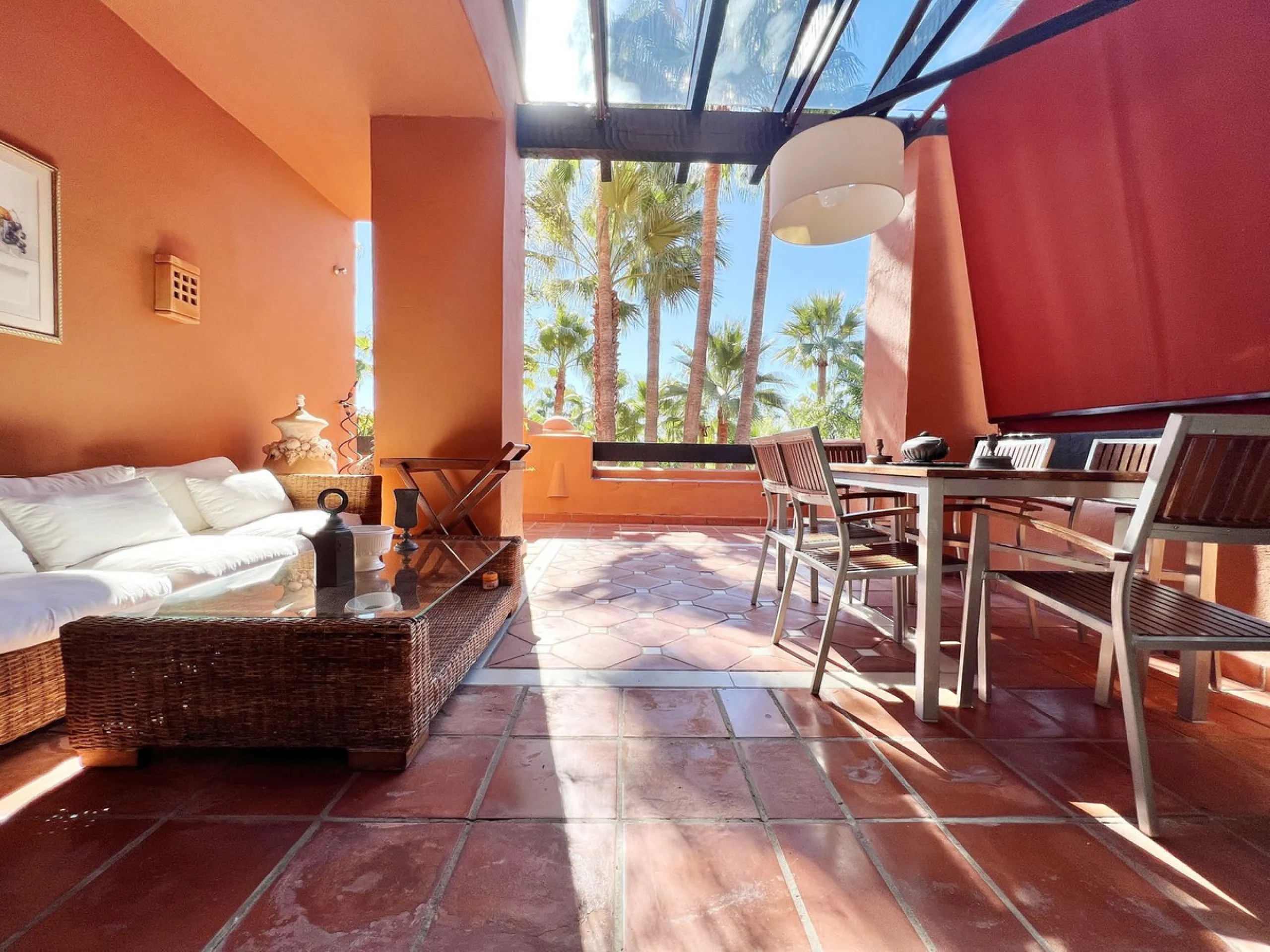 "A three bedroom duplex penthouse in La Alzambra Hill Club, a 24hr gated and secure development, set on lush tropical gardens with waterfalls, communal swimming pool and a gymnasium.