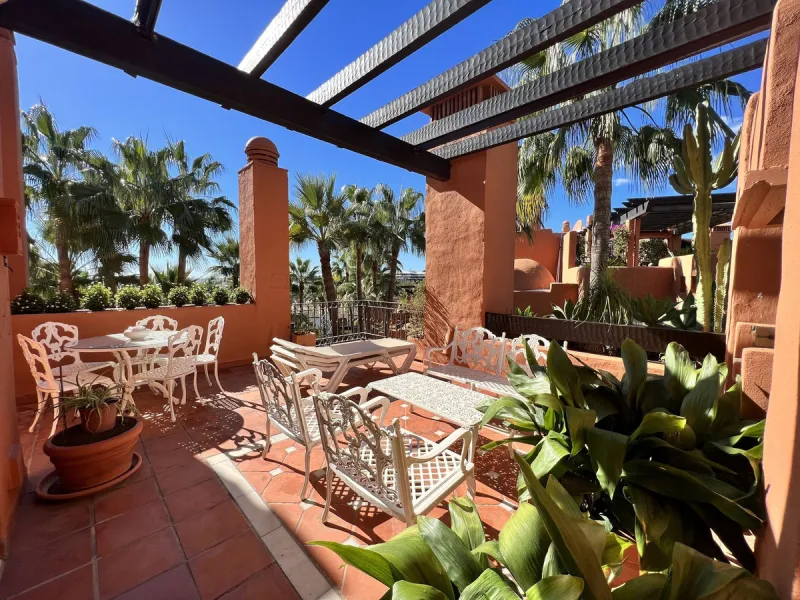 "A three bedroom duplex penthouse in La Alzambra Hill Club, a 24hr gated and secure development, set on lush tropical gardens with waterfalls, communal swimming pool and a gymnasium.