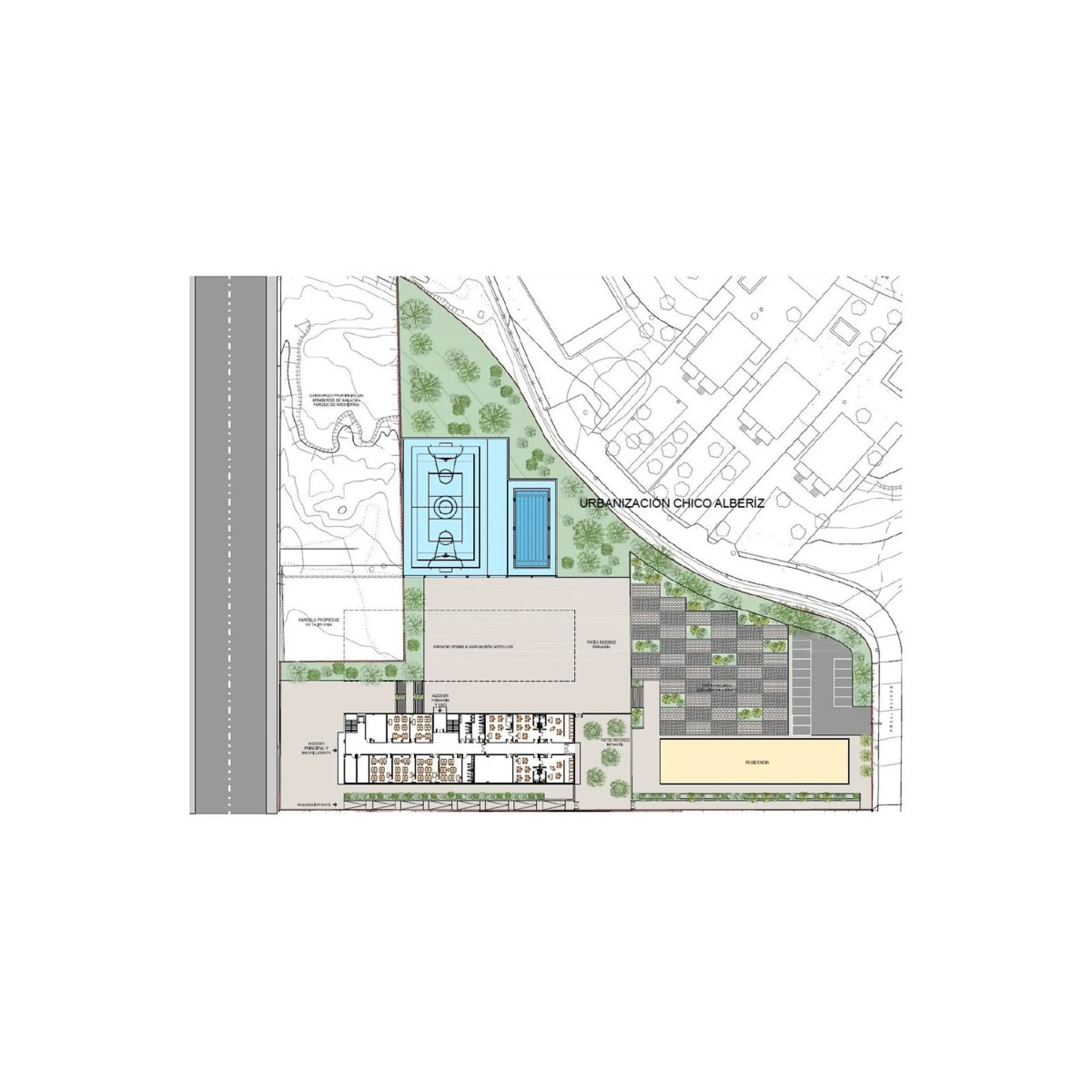 Property built with the idea of housing a private school, which can now be adapted, extended and new buildings constructed, on a plot of 12,692 m2 for rent to buy, with a net buildability of 1.5 m2t/m2s and a ground floor occupation of 60%, of which 2,626
