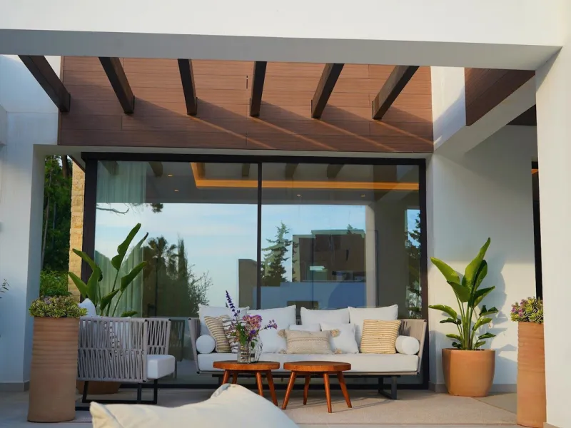 Modern luxury villa of exceptional qualities is located in a gated community, consisting of only 12 villas, with 24 hour security guards and concierge services situated in a green oasis on the edge of the famous Golden Mile and just a few metres from the 