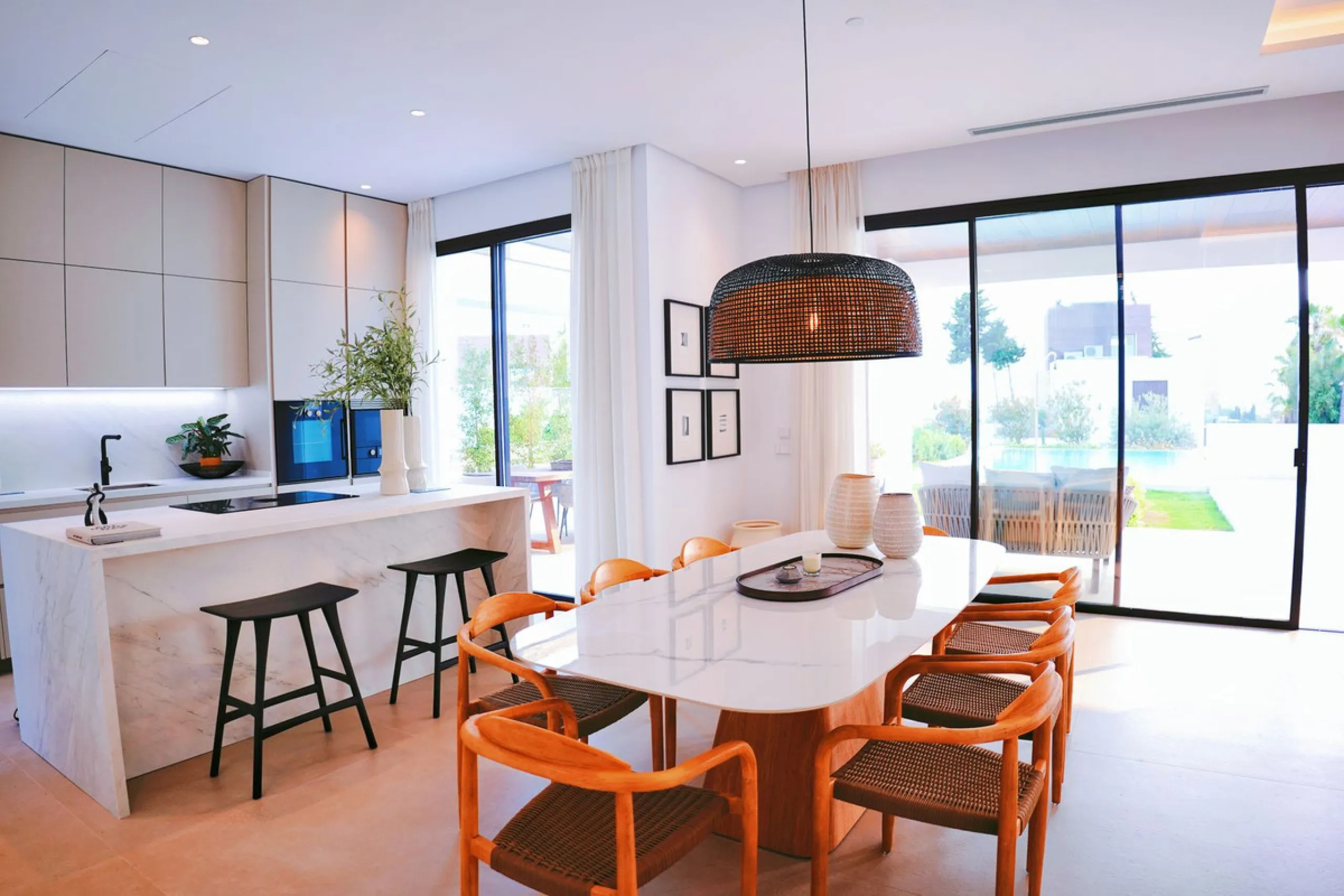 Modern luxury villa of exceptional qualities is located in a gated community, consisting of only 12 villas, with 24 hour security guards and concierge services situated in a green oasis on the edge of the famous Golden Mile and just a few metres from the 