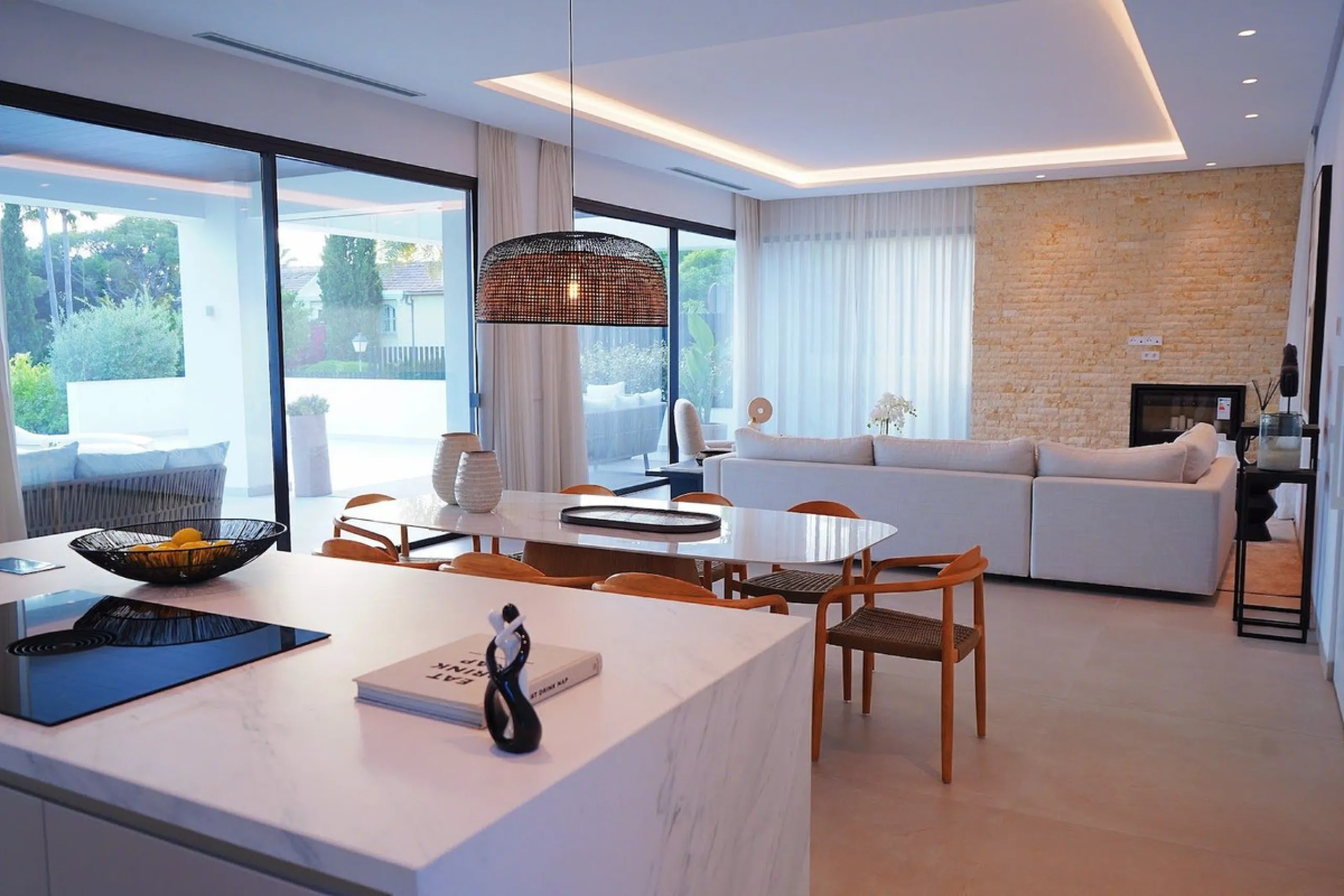 Modern luxury villa of exceptional qualities is located in a gated community, consisting of only 12 villas, with 24 hour security guards and concierge services situated in a green oasis on the edge of the famous Golden Mile and just a few metres from the 