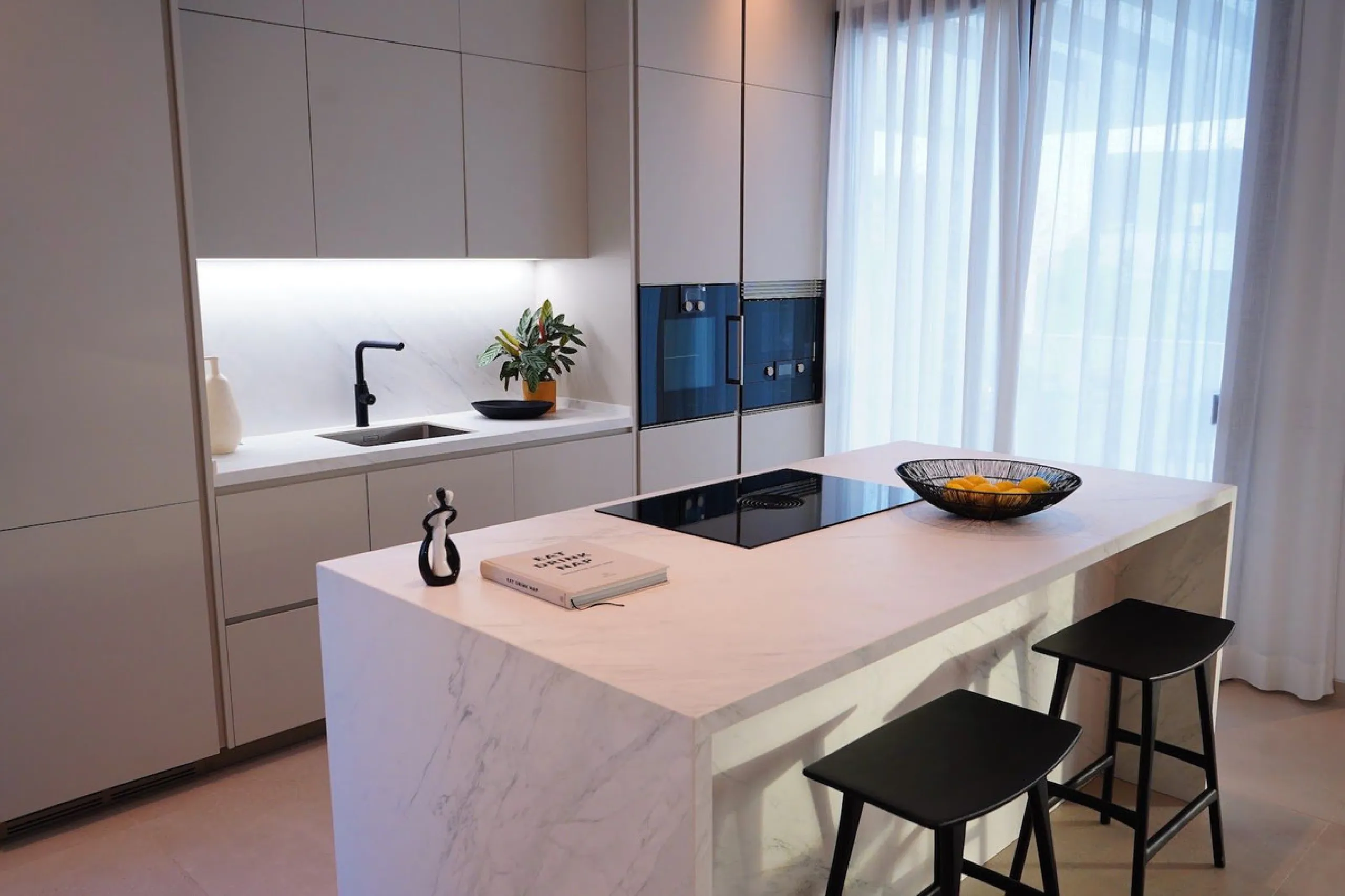 Modern luxury villa of exceptional qualities is located in a gated community, consisting of only 12 villas, with 24 hour security guards and concierge services situated in a green oasis on the edge of the famous Golden Mile and just a few metres from the 